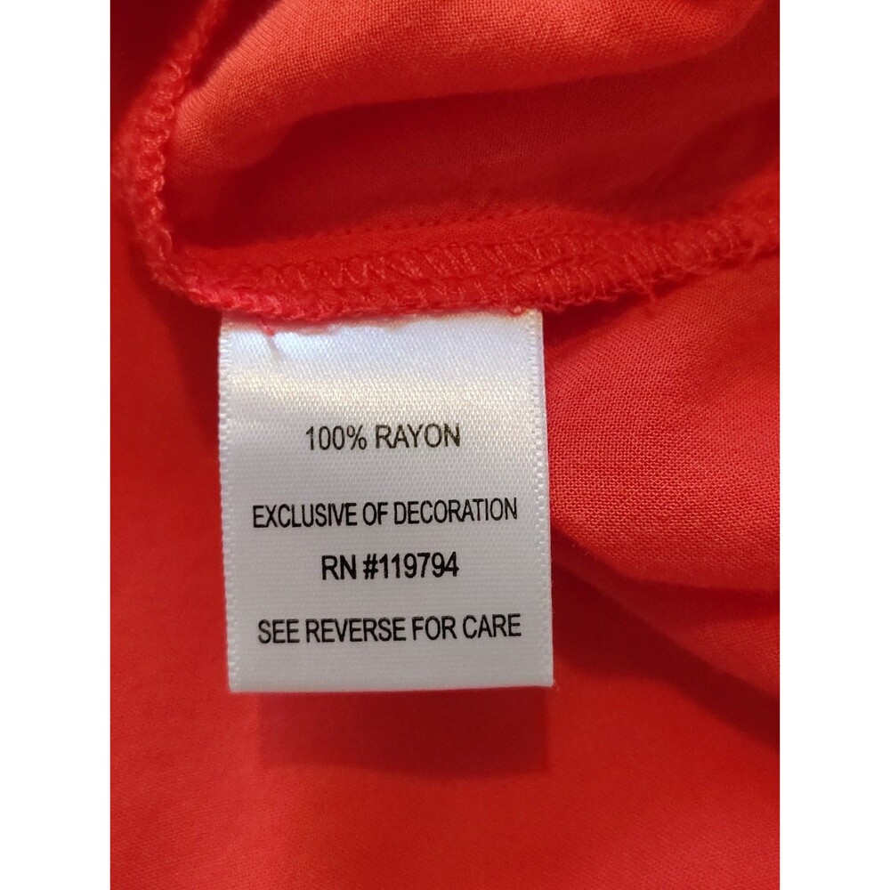 Live And Let Live Embroidered Boho Peasant Blouse Orange Red Size L - Picture 11 of 16